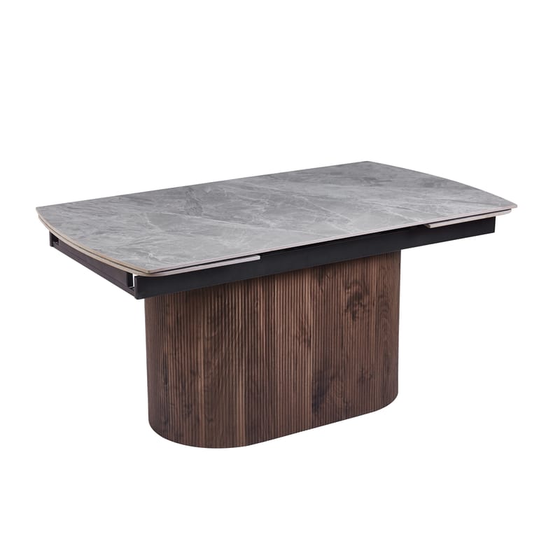 Salvador matbord 160-240 cm med grå keramisk sten / Valnöt - Grå keramisk sten / Valnöt - Products - Möbler - Bord & matgrupp - Matbord & köksbord