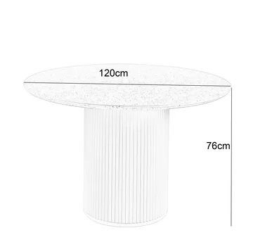 Sandö matbord Ø120 cm - Vit / Terazzo - Vit / Terazzo - Products - Möbler - Bord & matgrupp - Matbord & köksbord