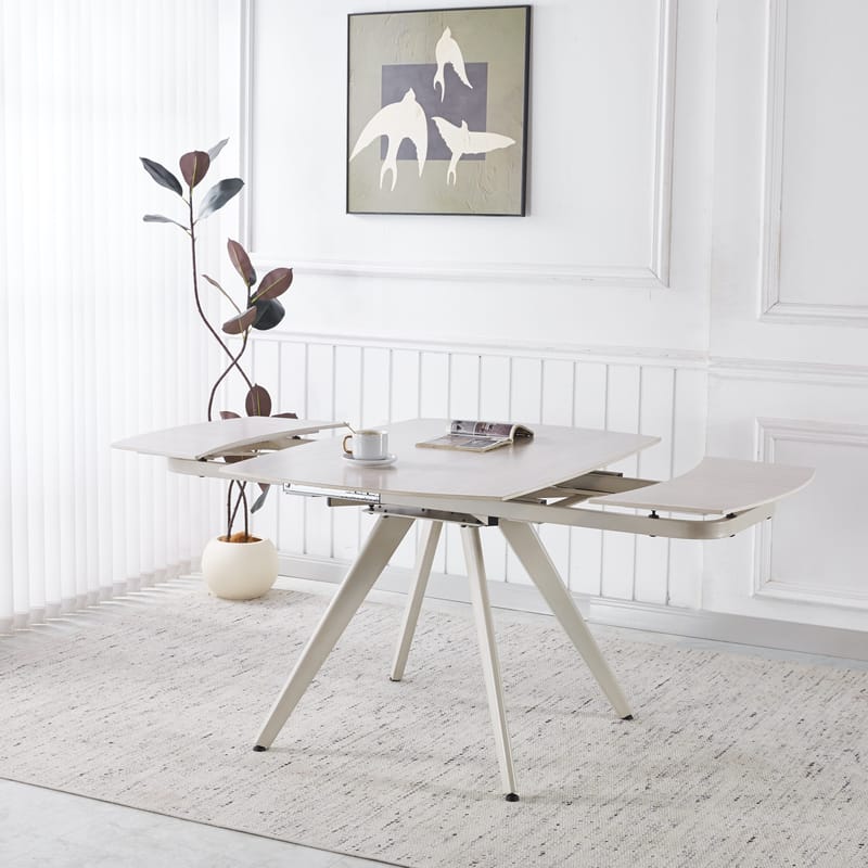 Saturnus matbord förlängningsbart 120 till 180 cm - Beige Travertin - Beige Travertin - Products - Möbler - Bord & matgrupp - Matbord & köksbord