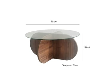 Selenel Soffbord 75x35x75 cm Runt - Brun - Products - Möbler - Bord & matgrupp - Soffbord