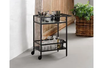 Gunnolf Drinkvagn 70x42 cm Rektangulär - Svart - Products - Möbler - Bord & matgrupp - Serveringsvagn & serveringsbord - Rullvagn, rullbord & serveringsbord