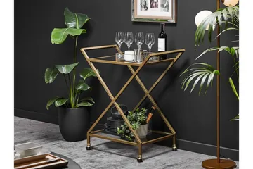 Serveringsvagn glas/guld IVERA - Guld - Products - Möbler - Bord & matgrupp - Serveringsvagn & serveringsbord - Rullvagn, rullbord & serveringsbord