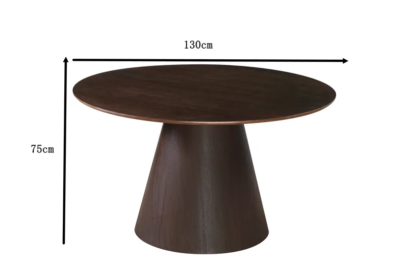 Siena Matbord Runt 130cm Fanér - Rökt ek - Products - Möbler - Bord & matgrupp - Matbord & köksbord