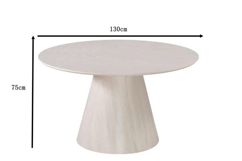 Siena Matbord Runt 130cm - Whitewash - Products - Möbler - Bord & matgrupp - Matbord & köksbord