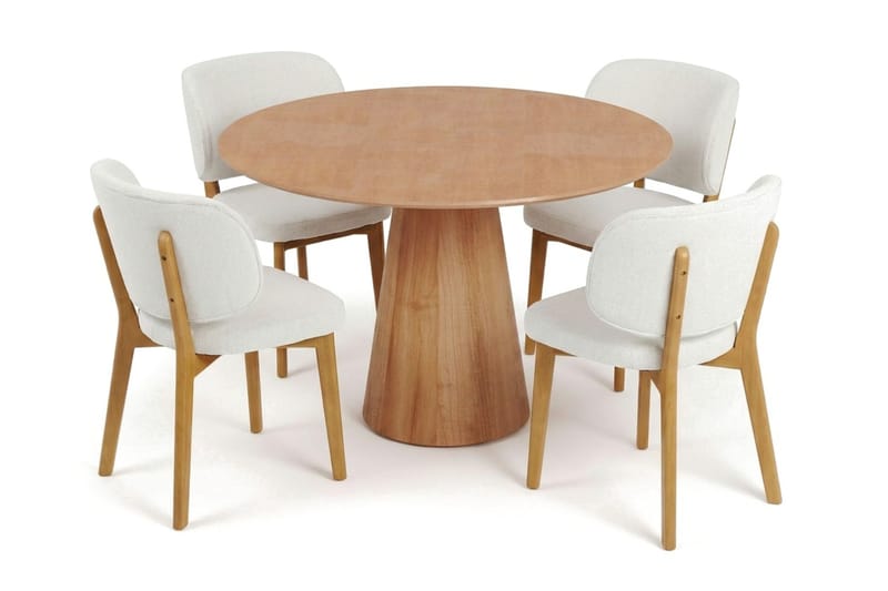 Siena Matgrupp 110 cm runt i Ek med 4 Eira Matstolar - Ek - Products - Möbler - Bord & matgrupp - Matgrupp