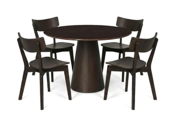 Siena Matgrupp 110 cm runt i Rökt Ek med 4 Amelia Matstolar - Rökt Ek - Products - Möbler - Bord & matgrupp - Matgrupp