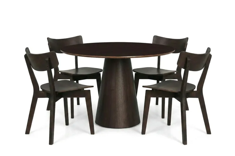 Siena Matgrupp 110 cm runt i Rökt Ek med 4 Amelia Matstolar - Rökt Ek - Products - Möbler - Bord & matgrupp - Matgrupp