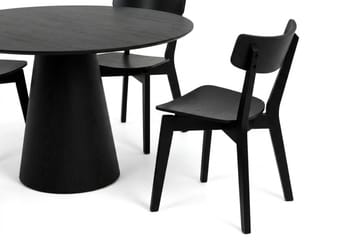 Siena Matgrupp 110 cm runt i Svart med 4 Amelia Matstolar - Svart - Products - Möbler - Bord & matgrupp - Matgrupp