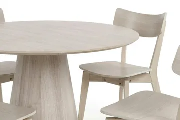 Siena Matgrupp 110 cm runt Vitlaserad med 4 Amelia Matstolar - Vitlaserad - Products - Möbler - Bord & matgrupp - Matgrupp
