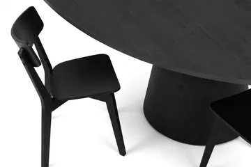 Siena Matgrupp 130 cm runt i Svart med 6 Amelia Matstolar - Svart - Products - Möbler - Bord & matgrupp - Matgrupp