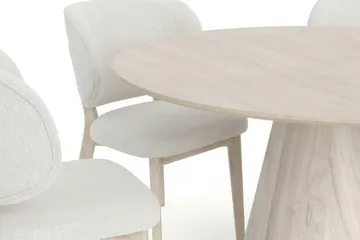 Siena Matgrupp 130 cm runt Vitlaserad med 6 Eira Matstolar - Vitlaserad - Products - Möbler - Bord & matgrupp - Matgrupp