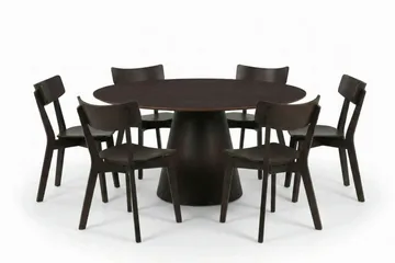 Siena Matgrupp 150 cm runt i Rökt Ek med 6 Amelia Matstolar - Rökt Ek - Products - Möbler - Bord & matgrupp - Matgrupp