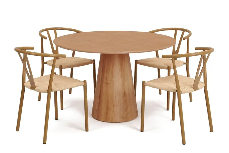 Siena Matgrupp runt 110 cm Ek med 4 Elysia Matstolar - Ek - Products - Möbler - Bord & matgrupp - Matgrupp