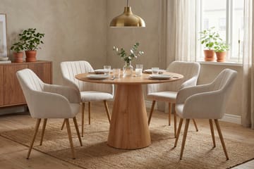 Siena Matgrupp runt 110 cm Ek med 4 Filippa Matstolar - Ek - Products - Möbler - Bord & matgrupp - Matgrupp