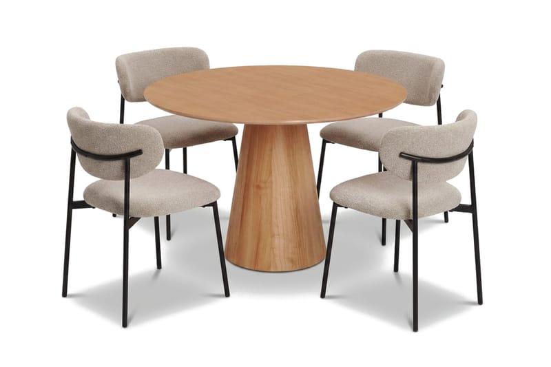 Siena Matgrupp runt 110 cm Ek med 4 Lucy Matstolar - Ek - Products - Möbler - Bord & matgrupp - Matgrupp