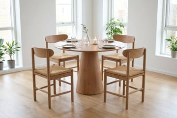 Siena Matgrupp runt 110 cm Ek med 4 Malte Matstolar - Ek - Products - Möbler - Bord & matgrupp - Matgrupp