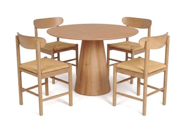Siena Matgrupp runt 110 cm Ek med 4 Malte Matstolar - Ek - Products - Möbler - Bord & matgrupp - Matgrupp