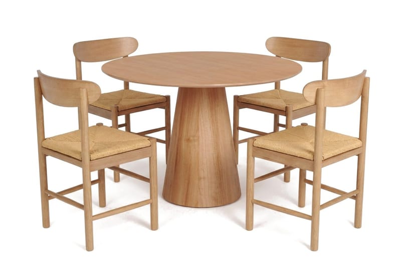 Siena Matgrupp runt 110 cm Ek med 4 Malte Matstolar - Ek - Products - Möbler - Bord & matgrupp - Matgrupp