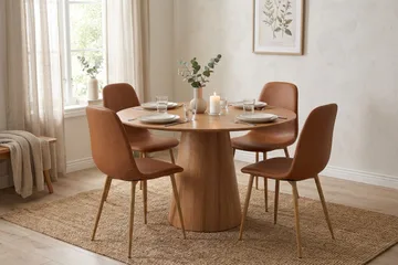 Siena Matgrupp runt 110 cm Ek med 4 Nibe Matstolar - Ek - Products - Möbler - Bord & matgrupp - Matgrupp