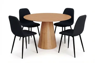 Siena Matgrupp runt 110 cm Ek med 4 Nibe Matstolar - Ek - Products - Möbler - Bord & matgrupp - Matgrupp