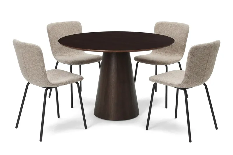 Siena Matgrupp runt 110 cm Rökt Ek med 4 Katy Matstolar - Rökt ek - Products - Möbler - Bord & matgrupp - Matgrupp