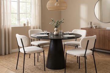 Siena Matgrupp runt 110 cm Svart med 4 Gemmiano Matstolar - Svart - Products - Möbler - Bord & matgrupp - Matgrupp