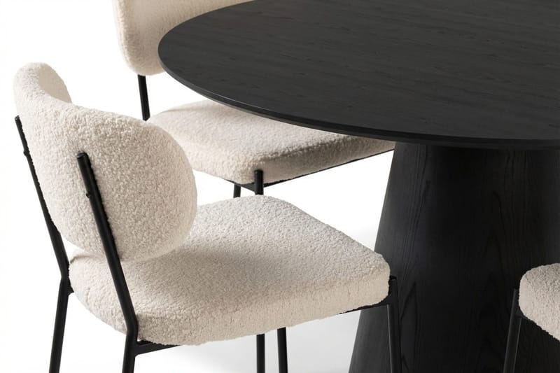 Siena Matgrupp runt 110 cm Svart med 4 Gemmiano Matstolar - Svartlaserad ek - Products - Möbler - Bord & matgrupp - Matgrupp