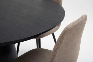 Siena Matgrupp runt 110 cm Svart med 4 Nibe Matstolar - Svartlaserad ek - Products - Möbler - Bord & matgrupp - Matgrupp
