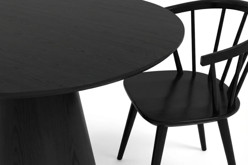 Siena Matgrupp runt 110 cm Svart med 4 Tyrö Matstolar - Svartlaserad ek - Products - Möbler - Bord & matgrupp - Matgrupp