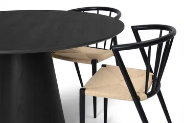 Siena Matgrupp runt 110 cm Svart med 4 Winston Matstolar - Svart - Products - Möbler - Bord & matgrupp - Matgrupp