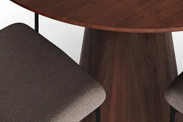 Siena Matgrupp runt 110 cm Valnöt med 4 Elsie Matstolar - Valnöt/Grå - Products - Möbler - Bord & matgrupp - Matgrupp