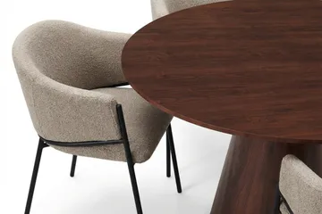 Siena Matgrupp runt 110 cm Valnöt med 4 Filip Matstolar - Valnöt - Products - Möbler - Bord & matgrupp - Matgrupp