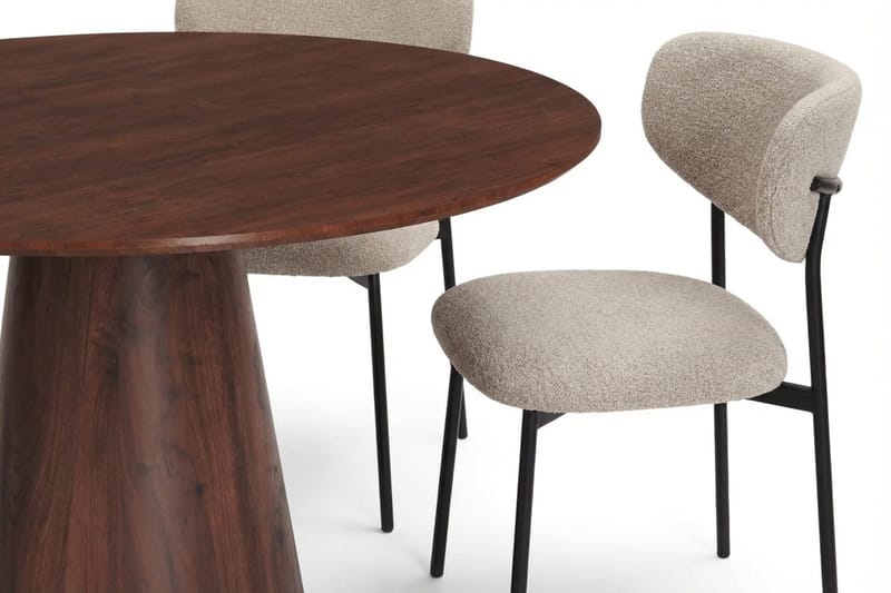 Siena Matgrupp runt 110 cm Valnöt med 4 Lucy Matstolar - Valnöt - Products - Möbler - Bord & matgrupp - Matgrupp