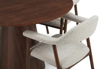 Siena Matgrupp runt 110 cm Valnöt med 4 Ronja Matstolar - Valnöt - Products - Möbler - Bord & matgrupp - Matgrupp