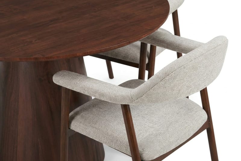 Siena Matgrupp runt 110 cm Valnöt med 4 Ronja Matstolar - Valnöt - Products - Möbler - Bord & matgrupp - Matgrupp