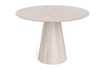 Siena Matgrupp runt 110 cm Vitlaserad med 4 Build Matstolar - Vitlaserad/Natur/krom - Products - Möbler - Bord & matgrupp - Matgrupp
