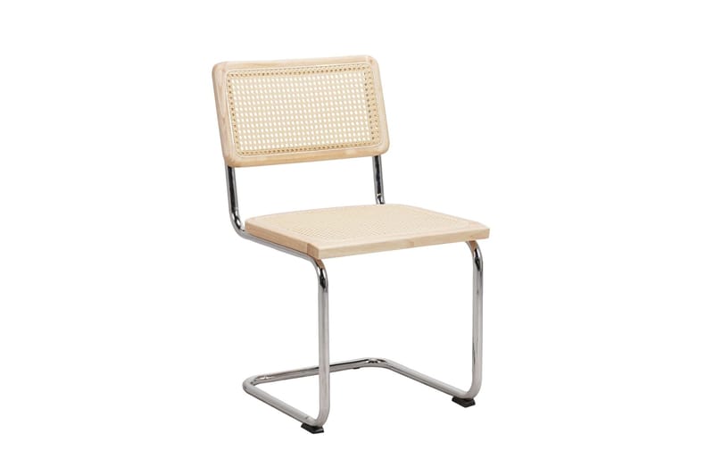Siena Matgrupp runt 110 cm Vitlaserad med 4 Build Matstolar - Vitlaserad/Natur/krom - Products - Möbler - Bord & matgrupp - Matgrupp