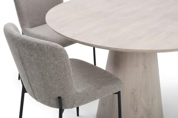 Siena Matgrupp runt 110 cm Vitlaserad med 4 Elsie Matstolar - Vitlaserad ek - Products - Möbler - Bord & matgrupp - Matgrupp