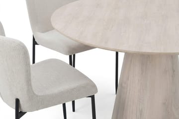 Siena Matgrupp runt 110 cm Vitlaserad med 4 Elsie Matstolar - Vitlaserad ek - Products - Möbler - Bord & matgrupp - Matgrupp