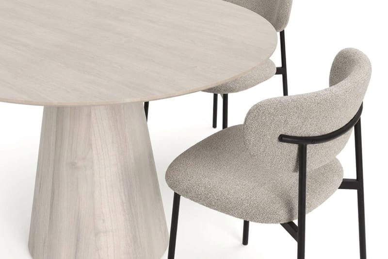 Siena Matgrupp runt 110 cm Vitlaserad med 4 Lucy Matstolar - Vitlaserad - Products - Möbler - Bord & matgrupp - Matgrupp
