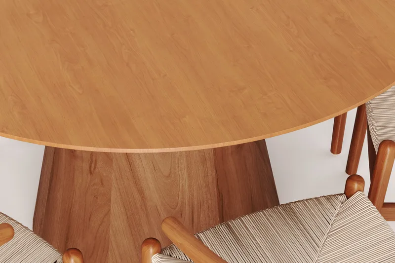 Siena Matgrupp runt 130 cm Ek med 6 Dastoori Matstolar - Ek - Products - Möbler - Bord & matgrupp - Matgrupp
