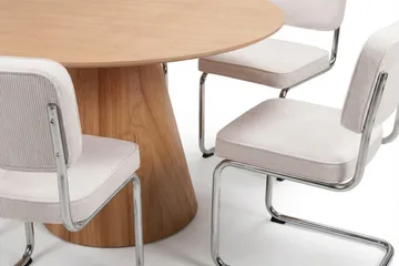 Siena Matgrupp runt 130 cm Ek med 6 Milva Matstolar - Ek - Products - Möbler - Bord & matgrupp - Matgrupp