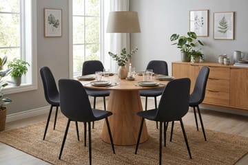 Siena Matgrupp runt 130 cm Ek med 6 Nibe Matstolar - Ek - Products - Möbler - Bord & matgrupp - Matgrupp