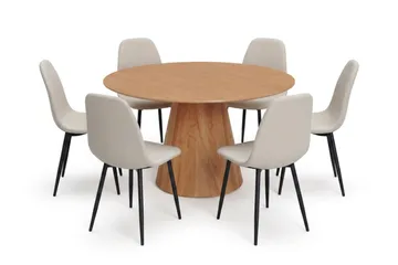 Beige/Svarta metallben - Brun
