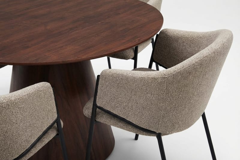 Siena Matgrupp runt 130 cm med 6 Filip Matstolar - Valnöt - Products - Möbler - Bord & matgrupp - Matgrupp