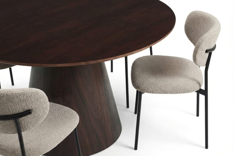Siena Matgrupp runt 130 cm Rökt Ek med 6 Lucy Matstolar - Rökt Ek - Products - Möbler - Bord & matgrupp - Matgrupp
