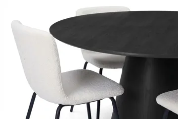 Siena Matgrupp runt 130 cm Svart med 6 Katy Matstolar - Svart - Products - Möbler - Bord & matgrupp - Matgrupp