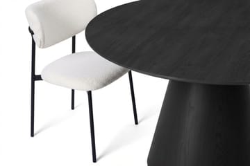 Siena Matgrupp runt 130 cm Svart med 6 Lucy Matstolar - Svart - Products - Möbler - Bord & matgrupp - Matgrupp