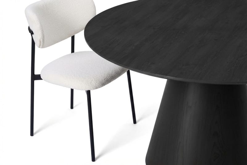 Siena Matgrupp runt 130 cm Svart med 6 Lucy Matstolar - Svart - Products - Möbler - Bord & matgrupp - Matgrupp