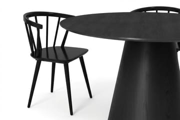 Siena Matgrupp runt 130 cm Svart med 6 Tyrö Matstolar - Svart - Products - Möbler - Bord & matgrupp - Matgrupp